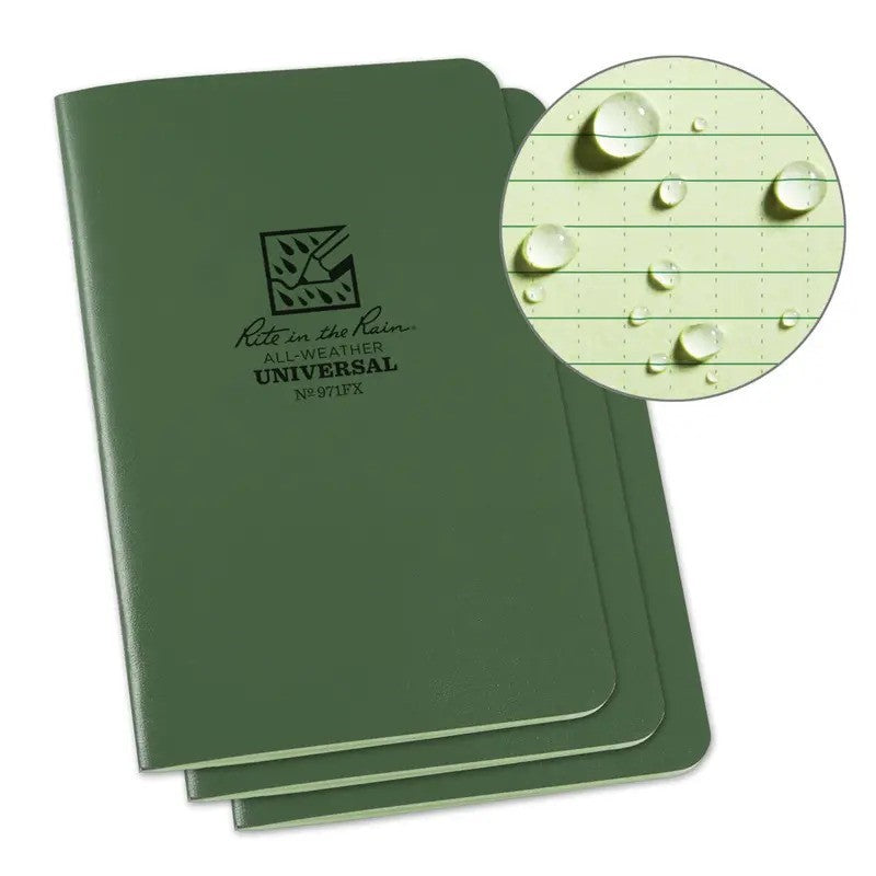 Rite in the Rain All-Weather Notitieboek Geniet 11,5x17,5cm Set van 3