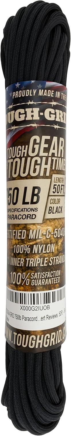 TOUGH-GRID 750 Paracord Type IV 15 meter Zwart