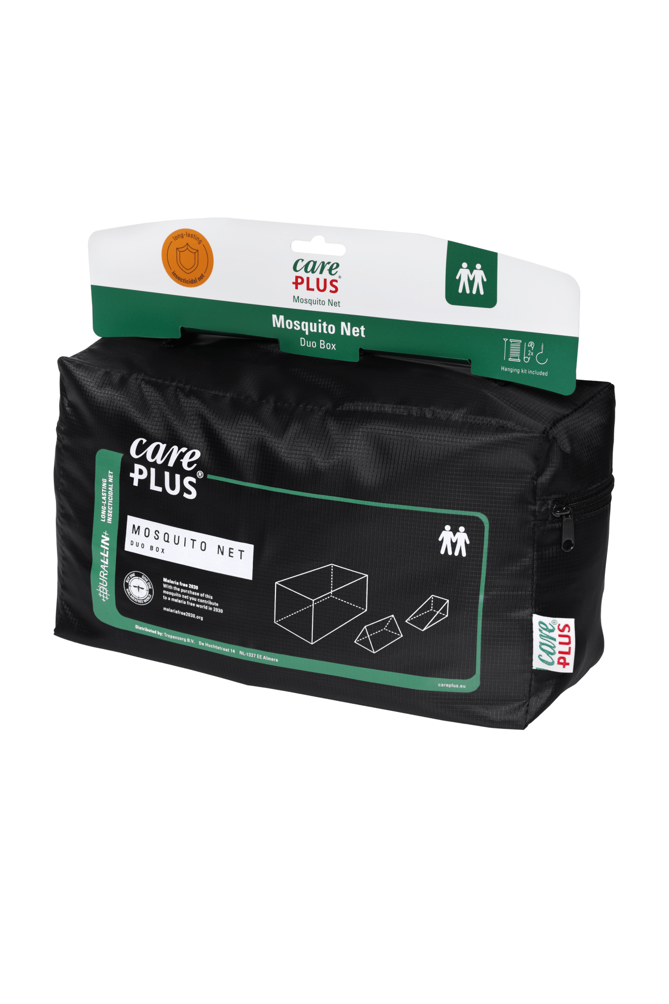 Care Plus® Mosquito Net Duo Box Duralin® 2 - persoons klamboe - Mosquito Nets / Impregnated - Broer Outdoor - 8714024337098