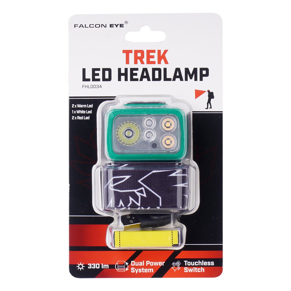 Falcon Eye Trek hoofdlamp 330 lm - Hoofdlamp - Broer Outdoor - 5907596142389