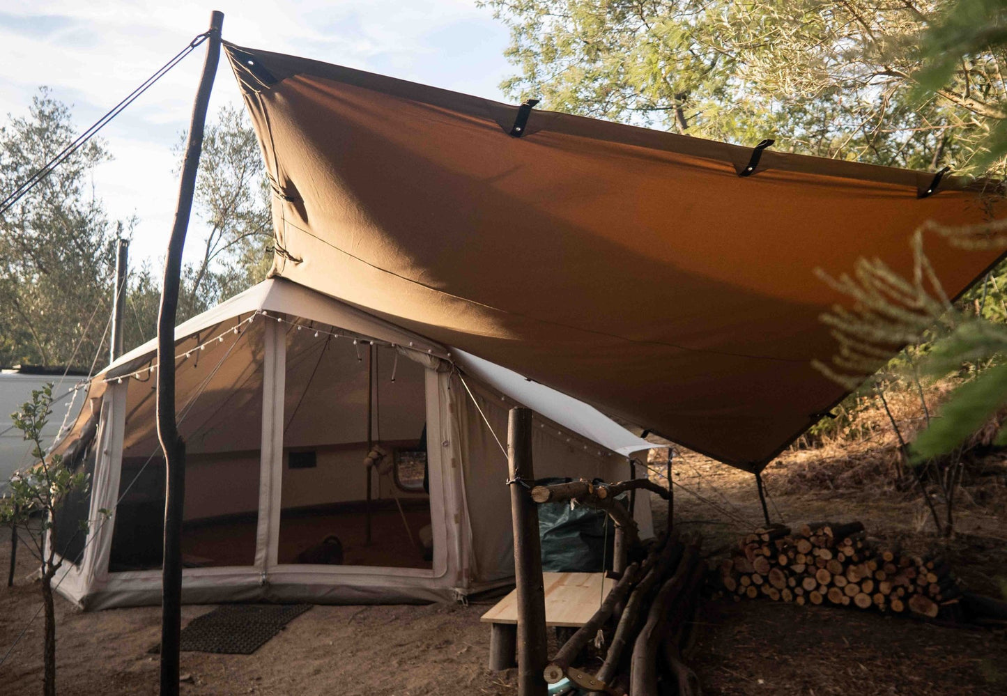 Heavy Duty All Purpose Shelter van Katoen 3,9 t/m 36 m² - Tarp - Broer Outdoor - 5407011660950
