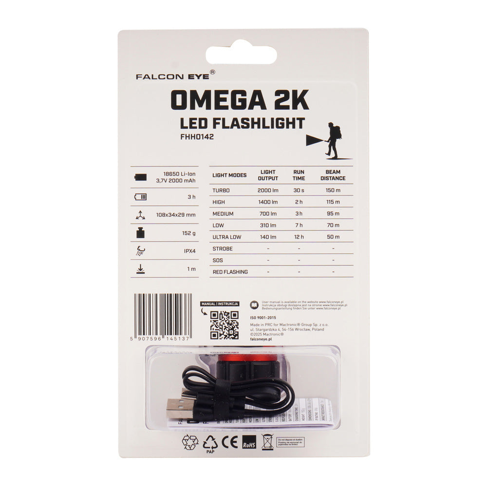 Falcon Eye LED Zaklamp Omega 2000 lm