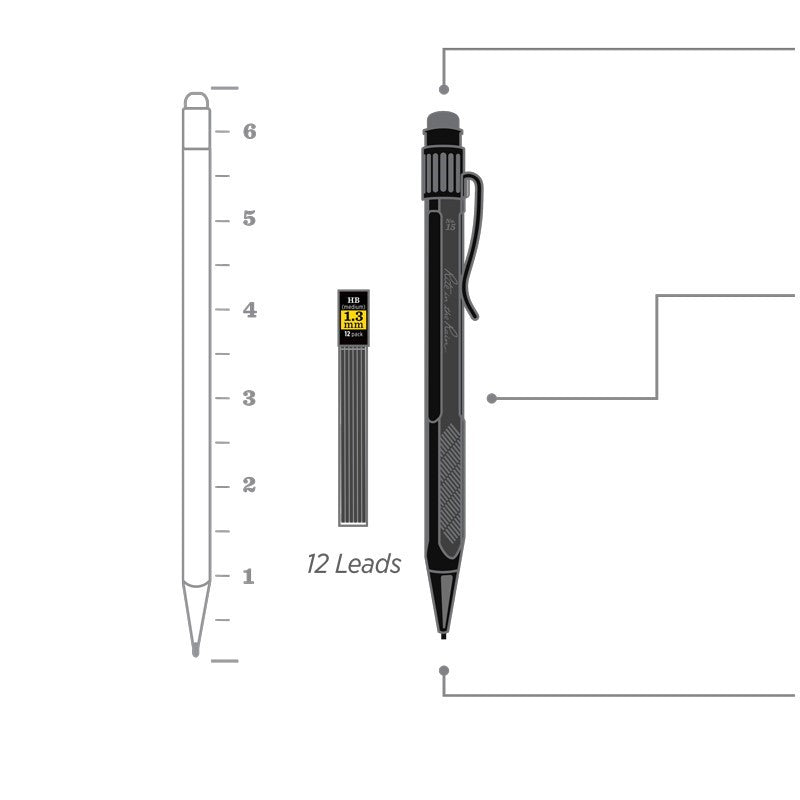 Rite in the Rain Work Ready Vulpotlood 1,3mm Zwart