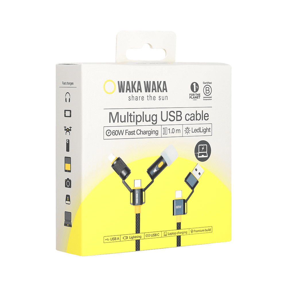 5 - in - 1 oplaadkabel WakaWaka Connect - Laadkabel - Broer Outdoor - 8718692050051