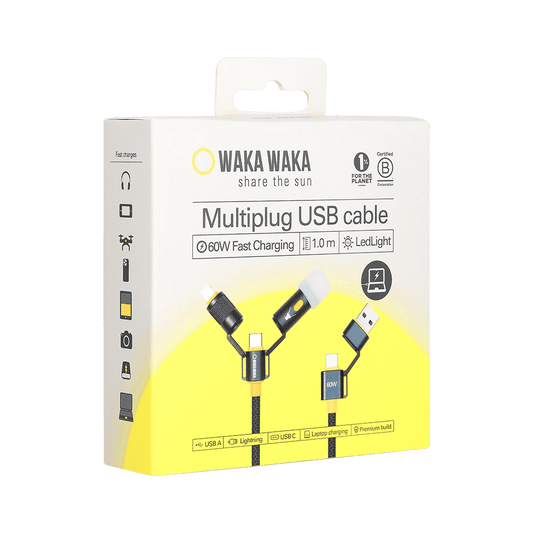 5 - in - 1 oplaadkabel WakaWaka Connect - Laadkabel - Broer Outdoor - 8718692050051