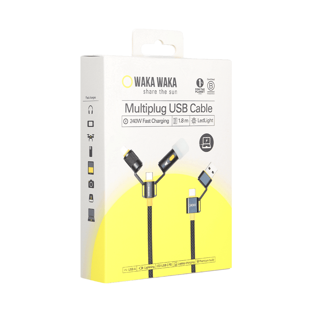 5 - in - 1 snellaadkabel WakaWaka Connect Pro - Laadkabel - Broer Outdoor - 8718692050068