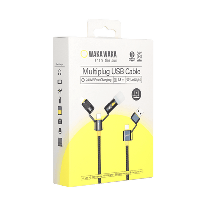 5 - in - 1 snellaadkabel WakaWaka Connect Pro - Laadkabel - Broer Outdoor - 8718692050068
