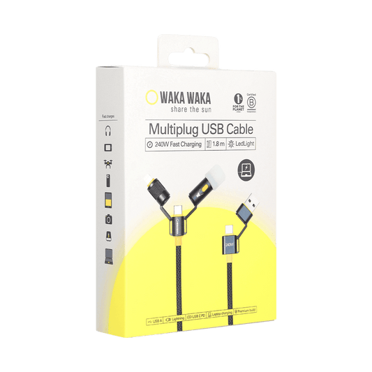 5 - in - 1 snellaadkabel WakaWaka Connect Pro - Laadkabel - Broer Outdoor - 8718692050068