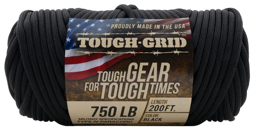 TOUGH-GRID 750 Paracord Type IV 61 meter Zwart