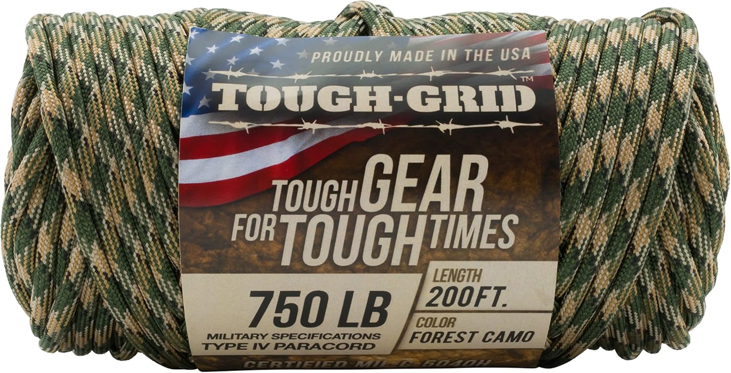 TOUGH-GRID 750 Paracord Type IV 61 meter Forest Camo