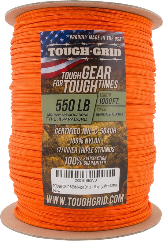 TOUGH-GRID 750 Paracord Type IV 305 meter Neon Oranje