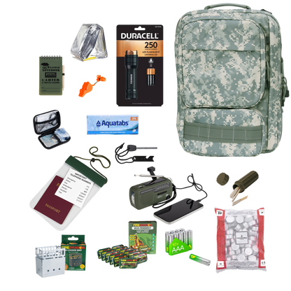 Noodpakket Standaard, Samengesteld met noodzakelijke items voor noodgevallen 15 -delig, inhoud van essentiële benodigdheden.