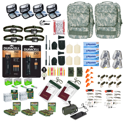 Emergency kit for 4 people according to government advice, 56 pieces