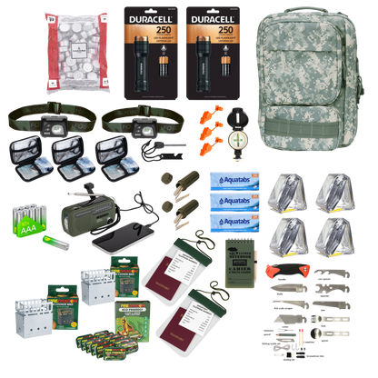 Noodpakket Gezin Essentials De Basisbenodigdheden voor een Gezin dat 72 uur Zelfredzaam Wil Zijn 33- delig inclusief uitrusting.