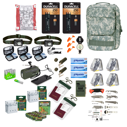 Noodpakket Gezin Essentials De Basisbenodigdheden voor een Gezin dat 72 uur Zelfredzaam Wil Zijn 33- delig inclusief uitrusting.