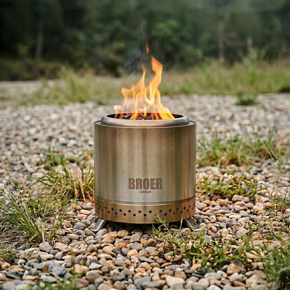 Broer Outdoor® Vortex Vuurkorf RVS met Grillrooster 22Ø - Vuurkorf - Broer Outdoor - 8785350674751