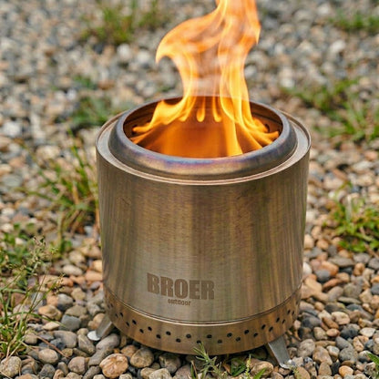 Broer Outdoor® Vortex Vuurkorf RVS met Grillrooster 22Ø - Vuurkorf - Broer Outdoor - 8785350674751