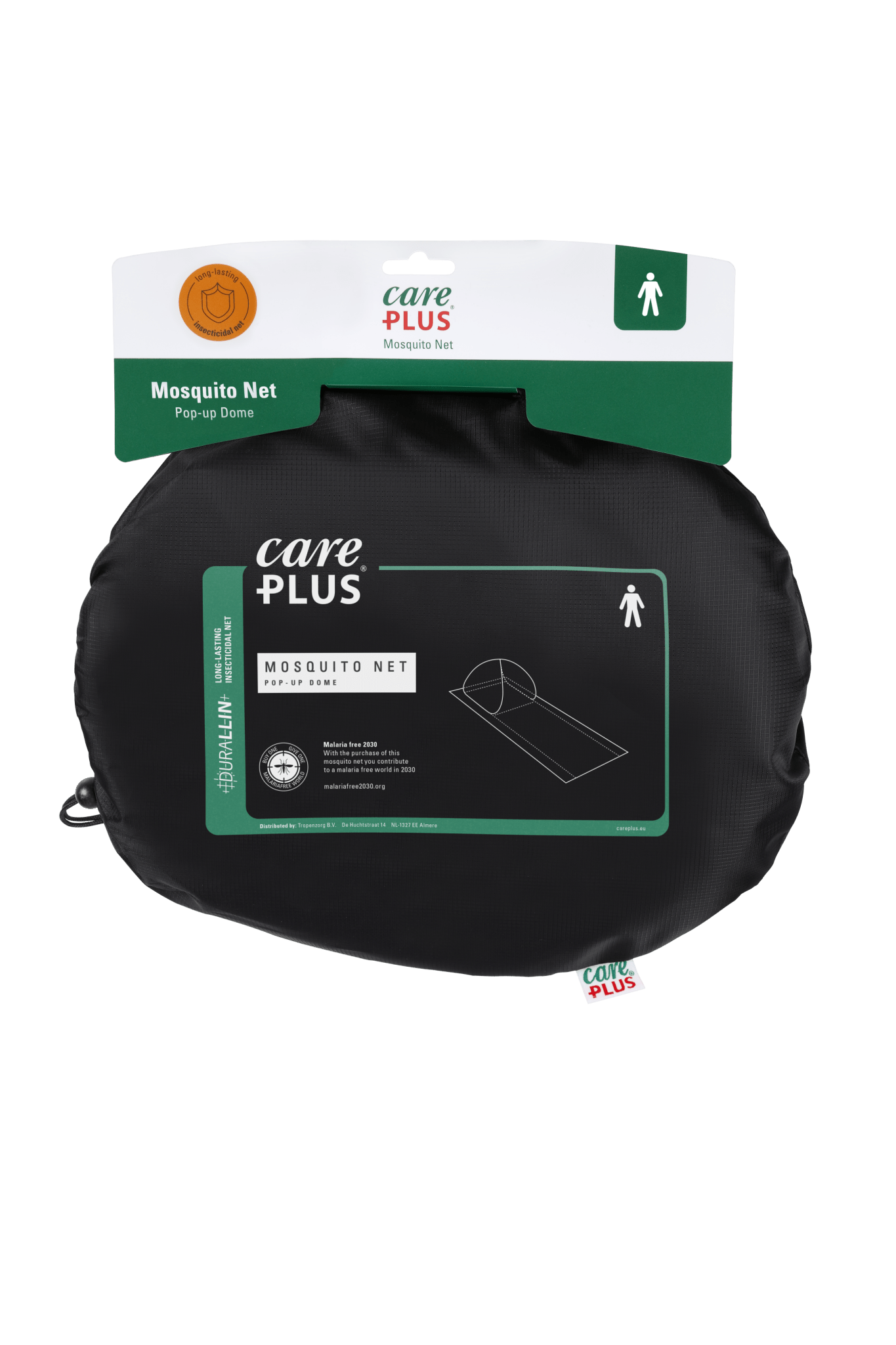 Care Plus® Mosquito Net Pop - Up Dome Duralin® 1 - persoons klamboe - Mosquito Nets / Impregnated - Broer Outdoor - 8714024337081