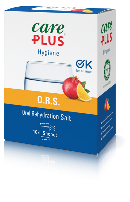 Care Plus® O.R.S. orale rehydratiezouten 10 sachets - Water Hygiene - Broer Outdoor - 8714024311012