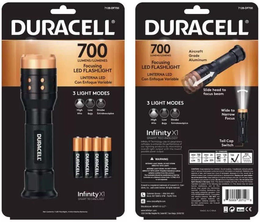 Duracell Zaklamp Focusing 700 lm - Zaklamp - Broer Outdoor - 8500092071282