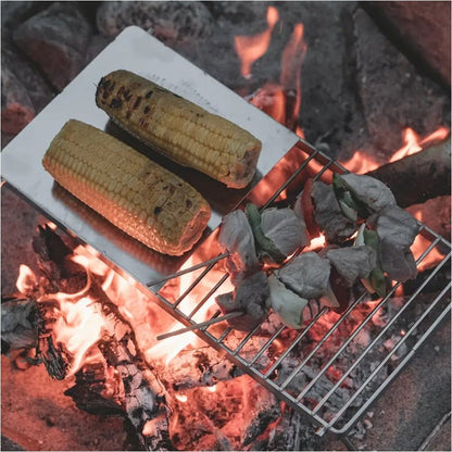 Easy Camp Campfire Grill Trivet opvouwbaar grillrooster RVS - Broer Outdoor - 5709388147264