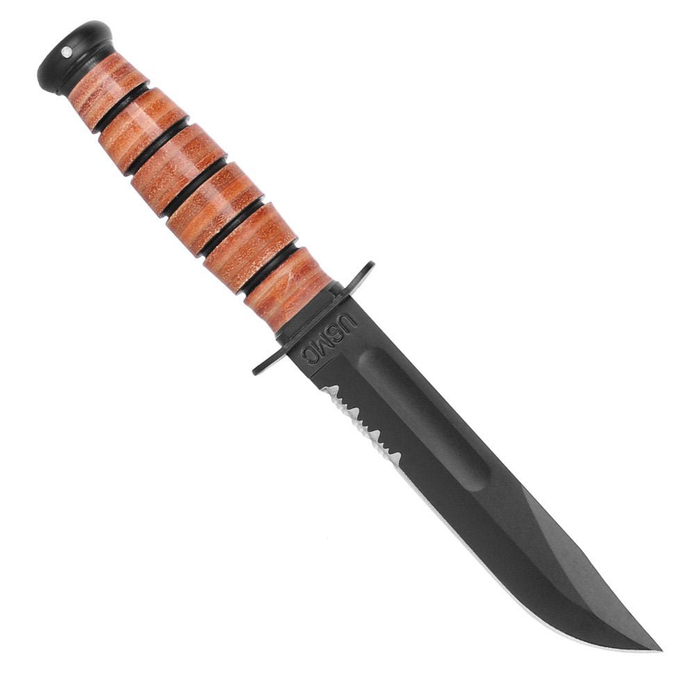 Ka - Bar 1252 Short USMC Serrated Vaststaand Mes - Vaststaand Mes - Broer Outdoor - 617717212529