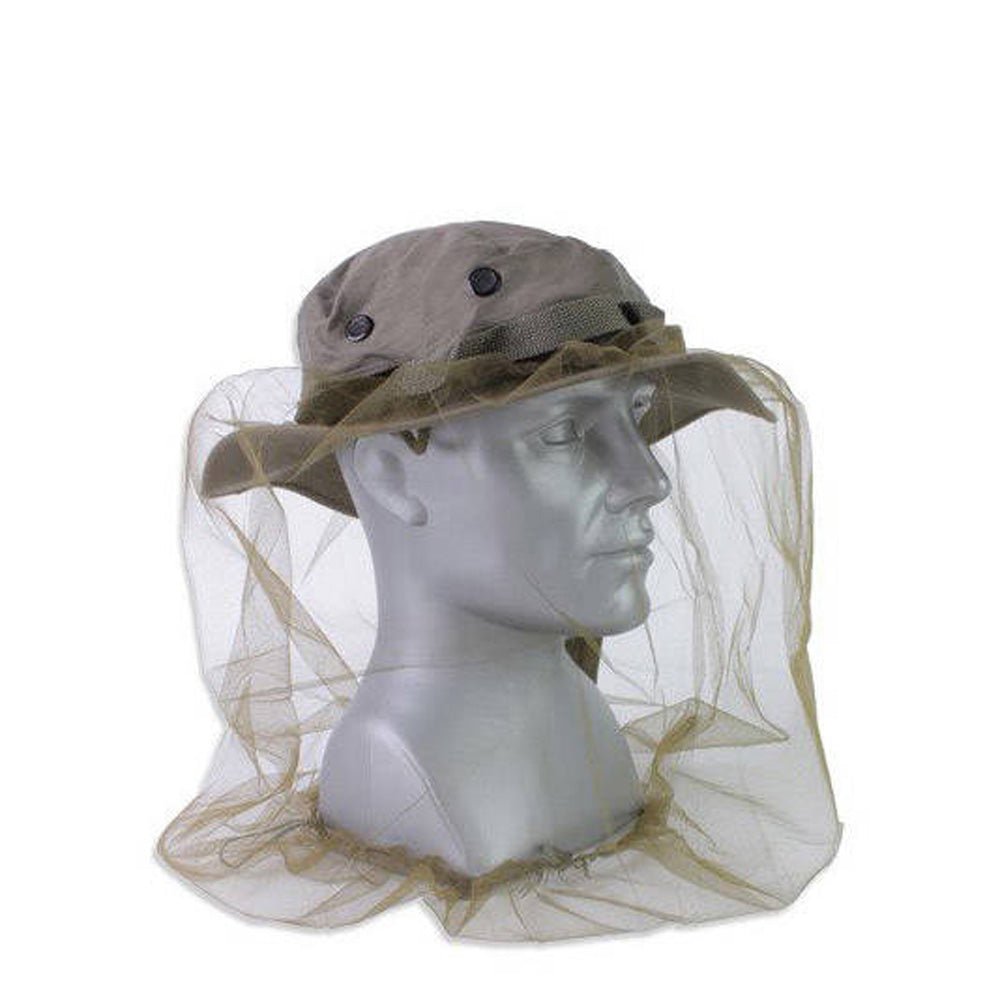 Mil - Tec Hoofd Muggennet groen met trekkoord - Anti - Mosquito Mesh - Broer Outdoor - 4046872150883
