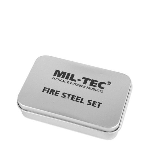 Mil - Tec vuurstaal set bushcraft met brandstof in metalen doos - Kampeerartikelen - Broer Outdoor - 4046872182730