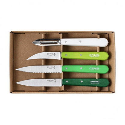 Opinel Essentials Primavera messenset 4 - delig RVS met dunschiller - Messenset - Broer Outdoor - 3123840017094