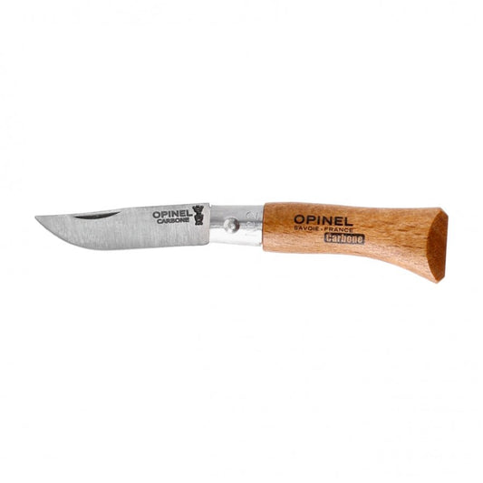 Opinel N°02 Carbon zakmes compact EDC met koolstofstaal - Vouwmes - Broer Outdoor - 3123841110206