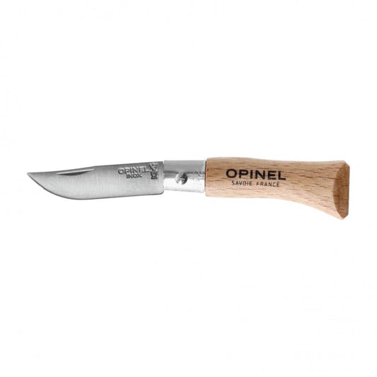Opinel N°02 Inox zakmes sleutelhanger compact RVS - Vouwmes - Broer Outdoor - 3123840010705
