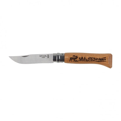 Opinel N°08 Inox Animal zakmes outdoor EDC met Virobloc - Vouwmes - Broer Outdoor - 3123840023323
