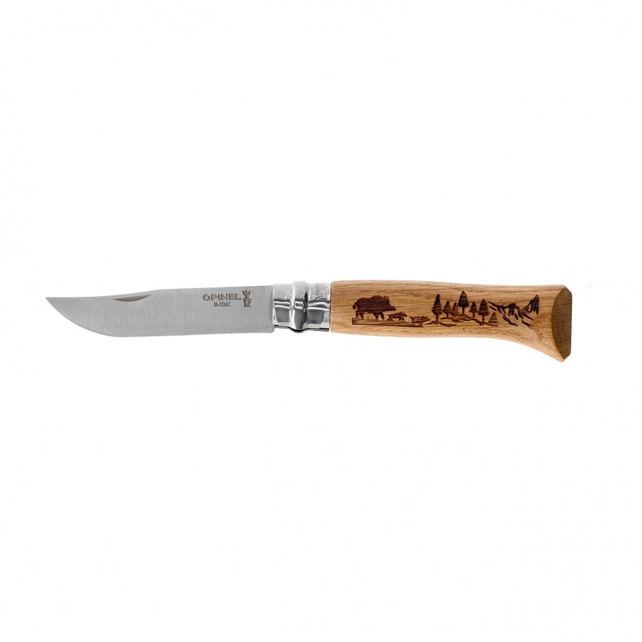 Opinel N°08 Inox Animal zakmes outdoor EDC met Virobloc - Vouwmes - Broer Outdoor - 3123840023316