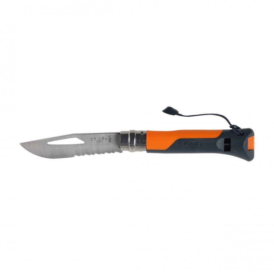 Opinel Outdoor Fluo N°08 zakmes survival met fluit en Virobloc - Vouwmes - Broer Outdoor - 3123840021411