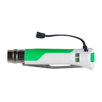 Opinel Outdoor Fluo N°08 zakmes survival met fluit en Virobloc - Vouwmes - Broer Outdoor - 3123840023194