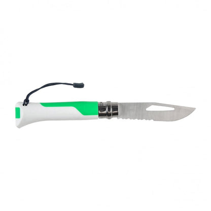 Opinel Outdoor Fluo N°08 zakmes survival met fluit en Virobloc - Vouwmes - Broer Outdoor - 3123840023194
