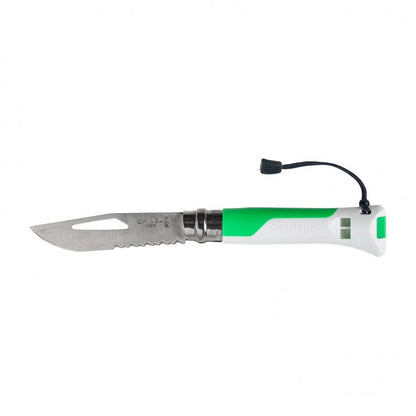 Opinel Outdoor Fluo N°08 zakmes survival met fluit en Virobloc - Vouwmes - Broer Outdoor - 3123840023194