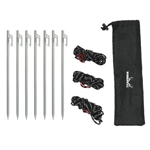 Winnerwell Guyline Peg Set RVS Haringen en Scheerlijnen Set - Haringen - Broer Outdoor - 8785350672993