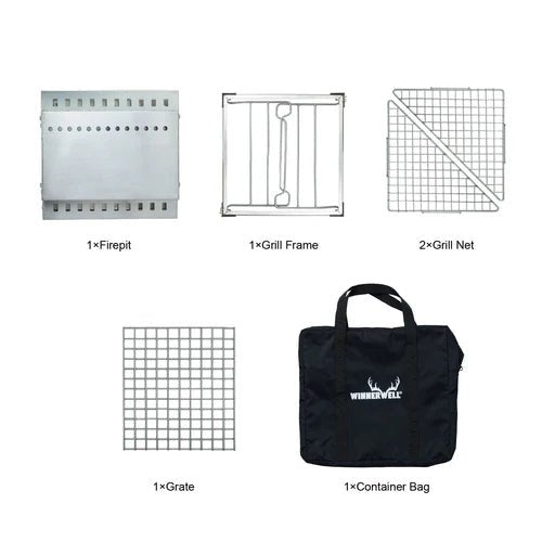 Winnerwell Secondary Combustion Portable Grill Firepit - Vuurkorf - Broer Outdoor - 8785350672818