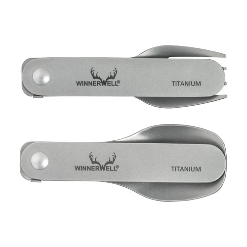 Winnerwell Titanium Opvouwbare Vork en Lepel Set - Spork - Broer Outdoor - 8785350672917