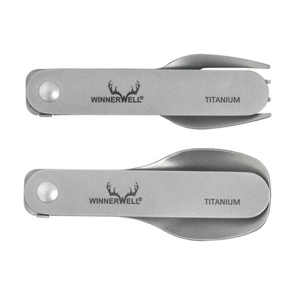 Winnerwell Titanium Opvouwbare Vork en Lepel Set - Spork - Broer Outdoor - 8785350672917