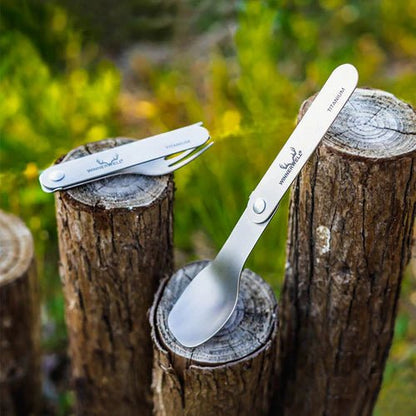 Winnerwell Titanium Opvouwbare Vork en Lepel Set - Spork - Broer Outdoor - 8785350672917